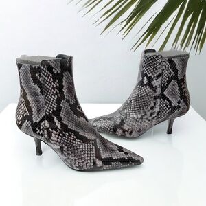 Anine Bing Ava Boots Cloudy Blue Python 36 6 kitten heel pointed toe